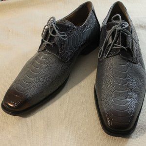 Giorgio Brutini Oxford Steely Blue Square Toe Dress Shoes 210938